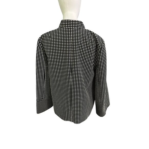 Josephine Black White Dot Print Collared Crop Jacket Size 12 EUC - Picture 3 of 9